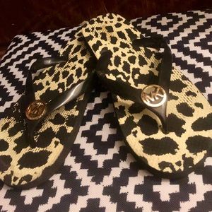 Michael Kors Cheetah Flip Flops